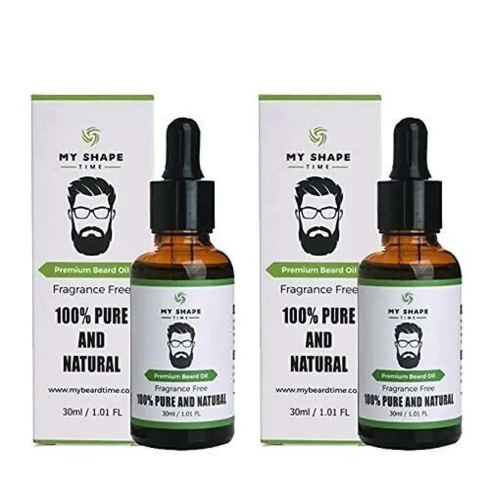 Beard Oil 100% Pure Natural Premium Beard Oil, Fragrance Free MY SHAPE -2pack